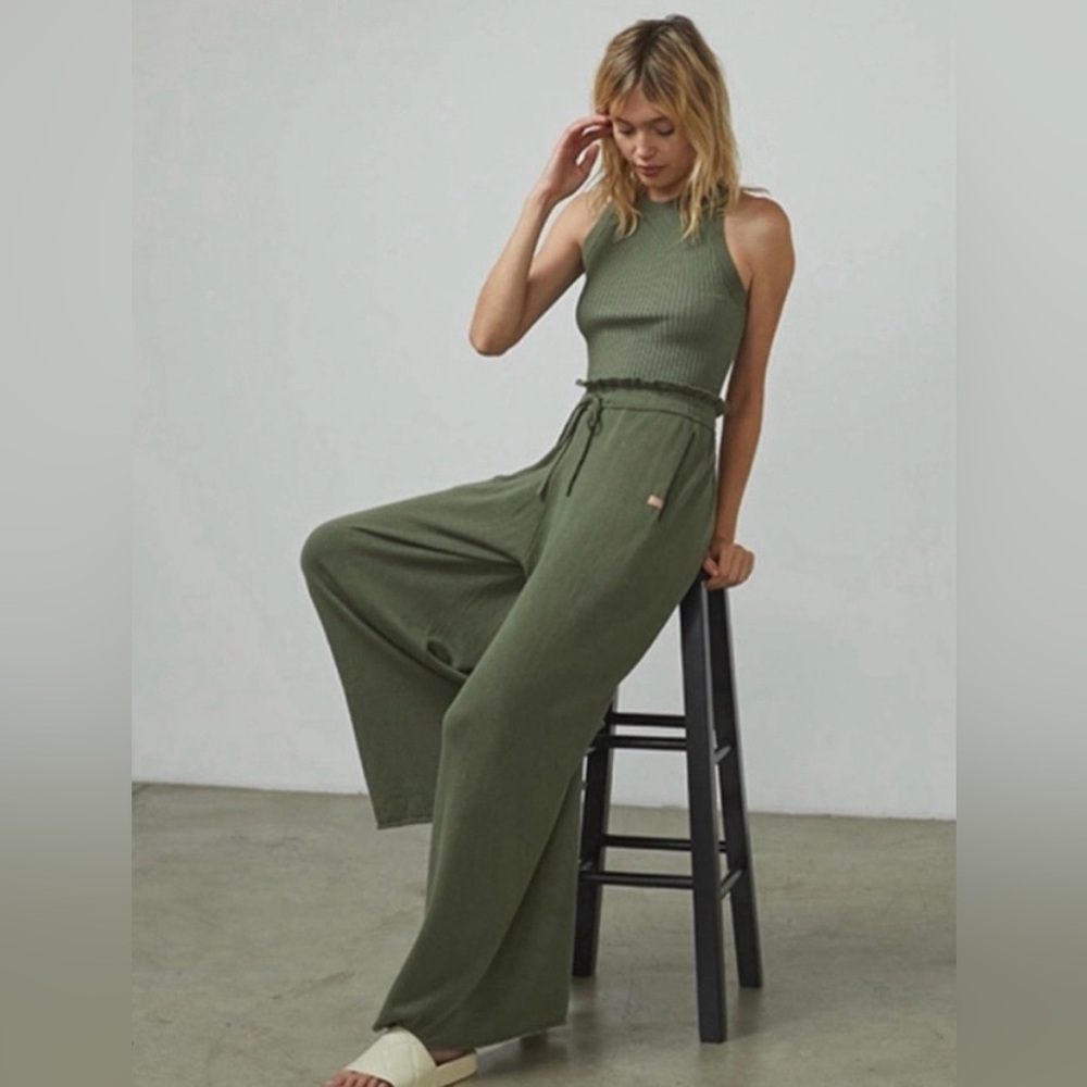 Lunya Cozy Cotton Silk Relaxed Wide Ankle Pant